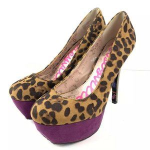 Betseyville Leopard Purple Platform Shoes